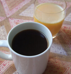 Image of orange juice and coffee