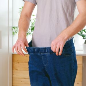 man in loose-fitting jeans