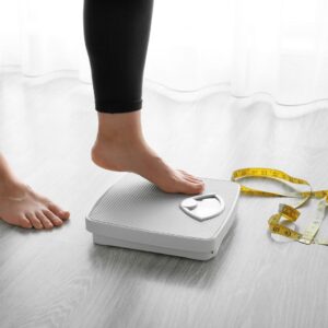 stepping on a scale