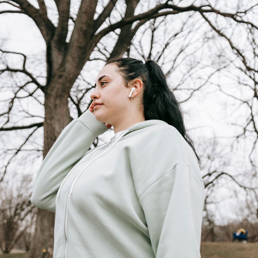 woman walking outside