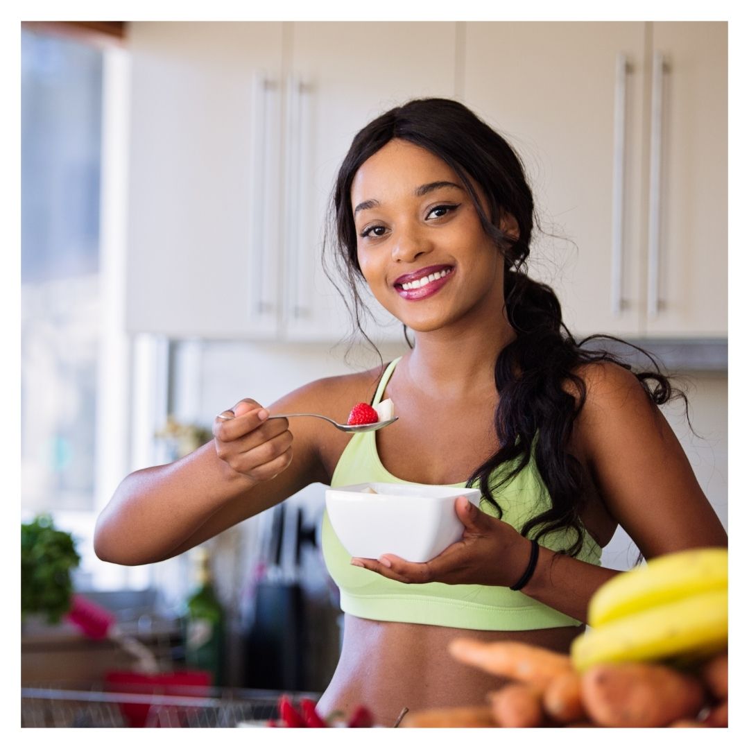 woman eating healthy